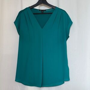 INC Teal V-Neck Sleeveless Blouse Women's M
